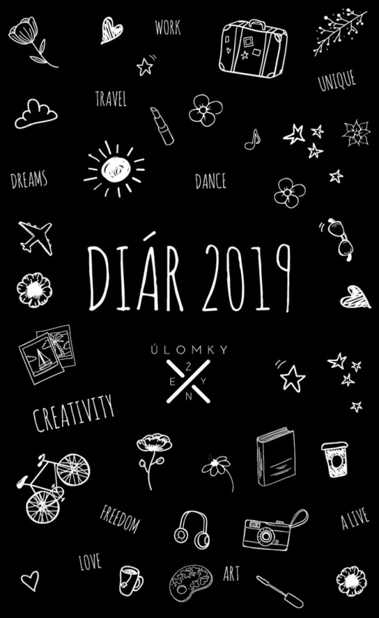 Obrázok Diár Úlomky Ženy 2019 SK/CZ (Rok s nami) - Kreslienkový black