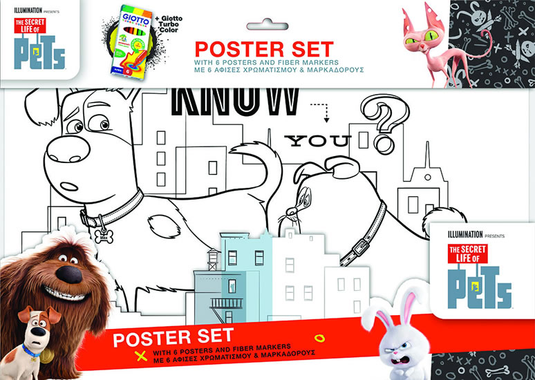 Obrázok Velké plakátové omalovánky Tajný život mazlíčků + fixy