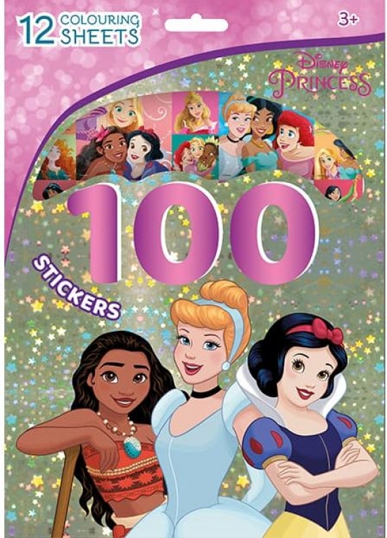 Obrázok 100 samolepiek s maľovankovými listami Disney Princezné