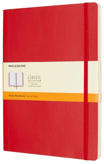 Obrázok Moleskine: Zápisník měkký linkovaný červený XL