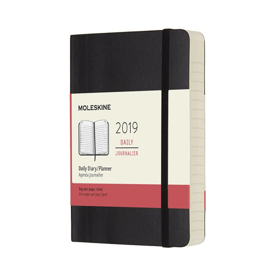 Obrázok Moleskine: Diář 2019 denní měkký černý L