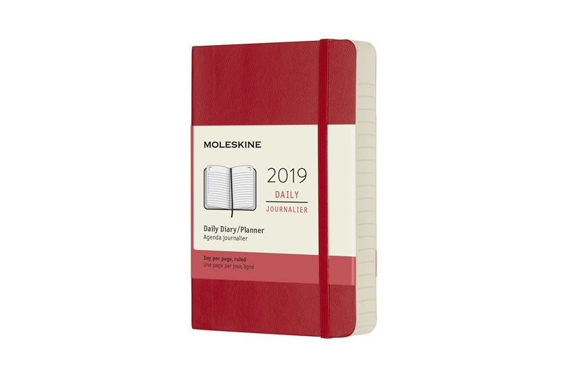 Obrázok Moleskine: Diář 2019 denní měkký červený L
