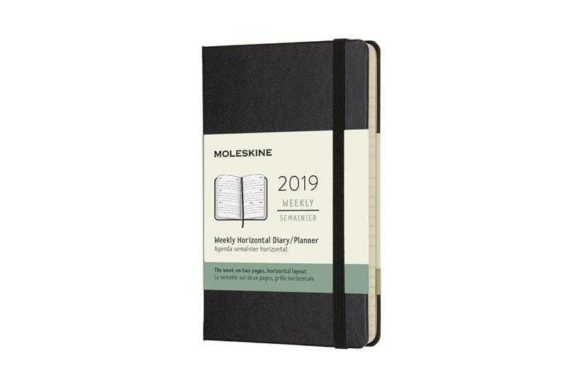 Obrázok Moleskine: Horizontální týdenní diář 2019 tvrdý černý S