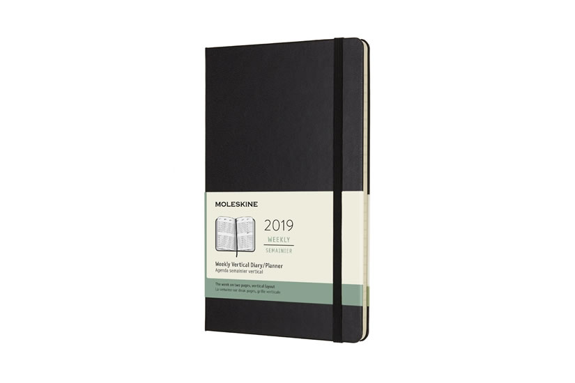 Obrázok Moleskine: Vertikální týdenní diář 2019 tvrdý černý L
