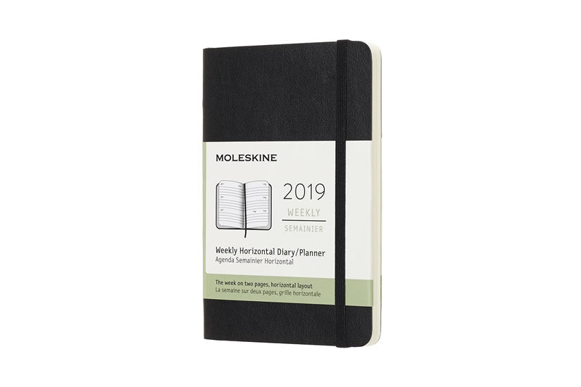Obrázok Moleskine: Horizontální týdenní diář 2019 měkký černý L