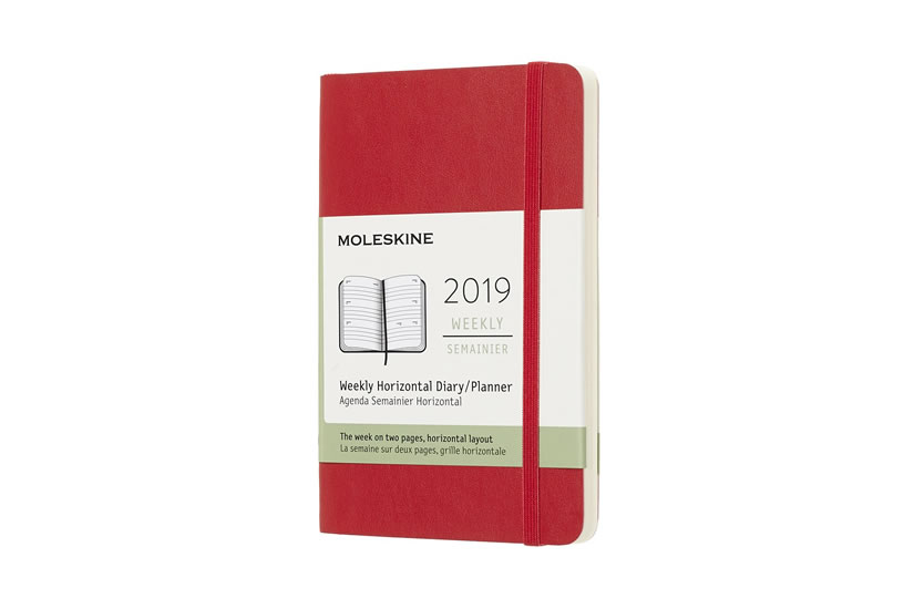 Obrázok Moleskine: Horizontální týdenní diář 2019 měkký červený S