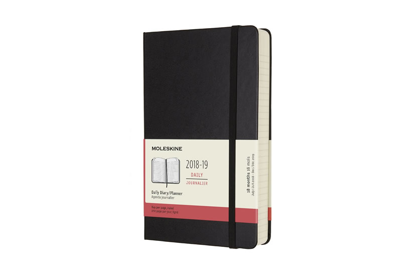 Obrázok Moleskine: Diář denní 2018-2019 tvrdý černý L