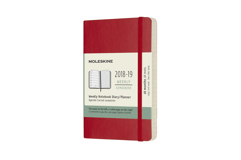 Obrázok Moleskine: Plánovací zápisník 2018-2019 měkký červený S