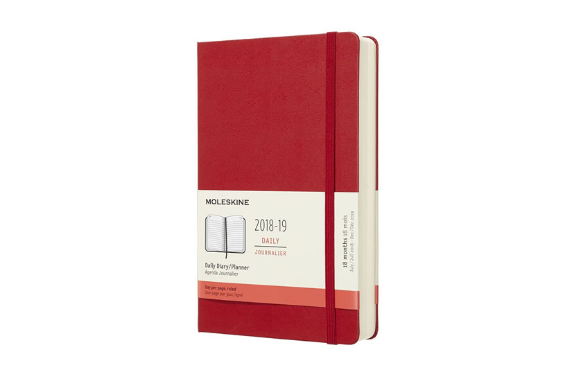 Obrázok Moleskine: Diář denní 2018-2019 tvrdý červený L