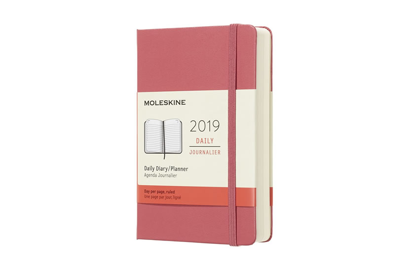 Obrázok Moleskine: Diář 2019 denní tvrdý růžový L
