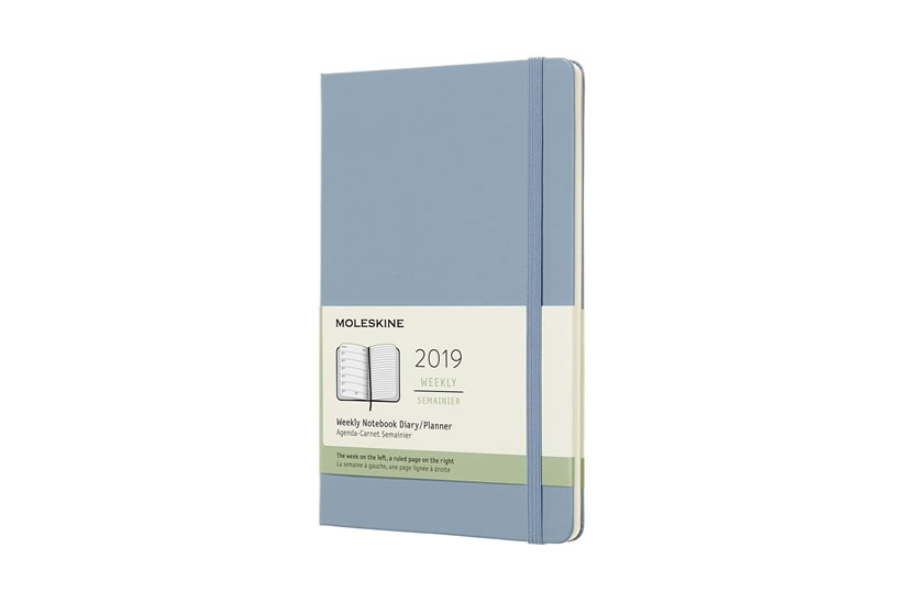 Obrázok Moleskine: Plánovací zápisník 2019 tvrdý světle modrý L