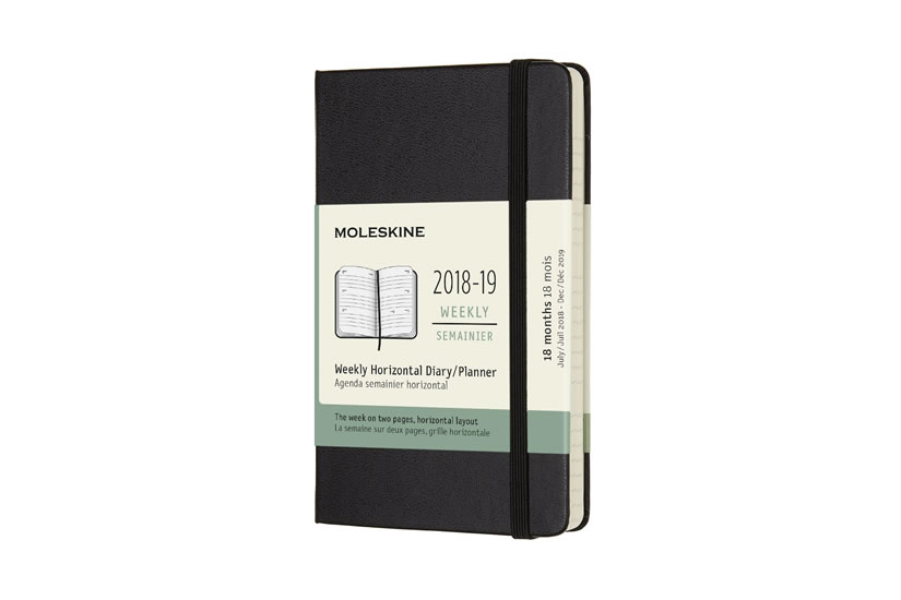 Obrázok Moleskine: Horizontální diář 2018-2019 tvrdý černý S