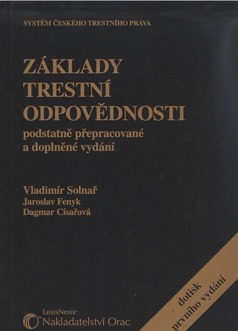 Obrazok Základy trestní odpovědnosti - Podstatně přepracované a doplněné vydání