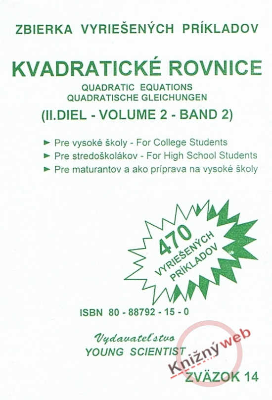 Obrázok Kvadratické rovnice, II. diel
