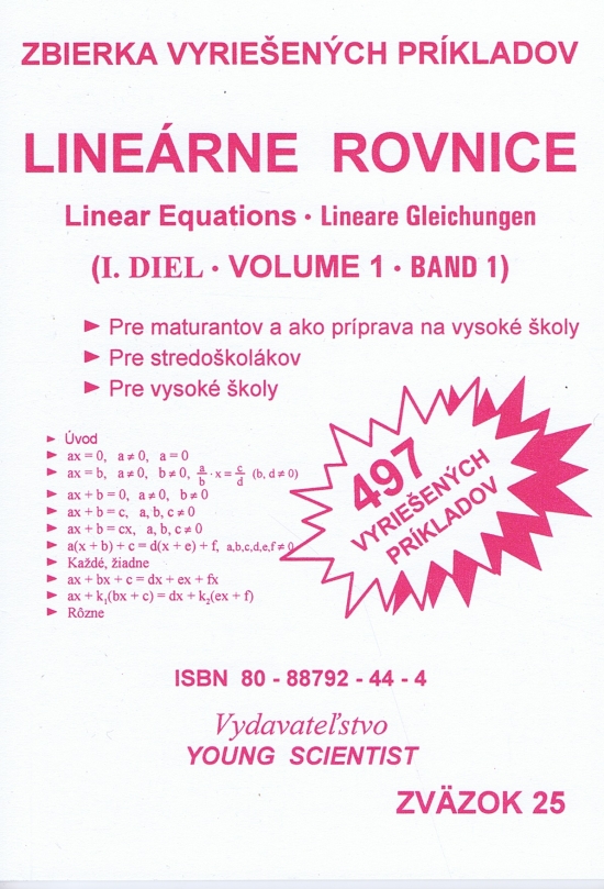 Obrázok Lineárne rovnice I. diel