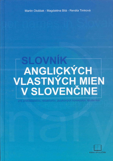 Obrázok Slovník angl.vlastných mien v slovenčine
