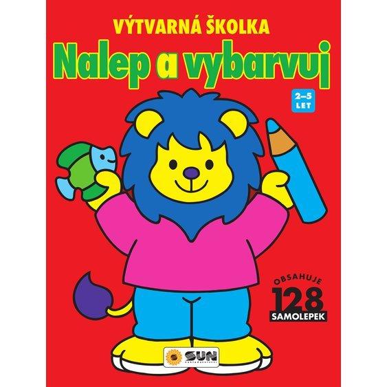 Obrázok Výtvarná školka červená - nalep a vybarv