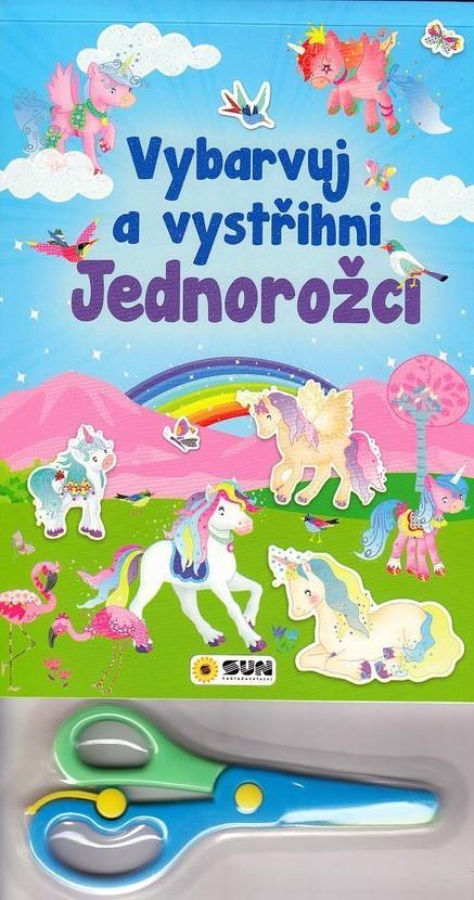 Obrázok Vybarvuj a Vystřihni Jednorožci (modrá)