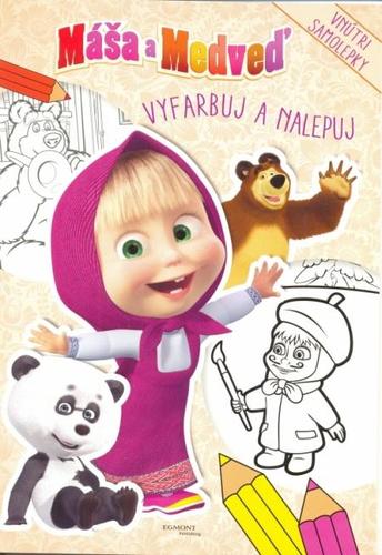 Obrázok Máša a medveď - Vyfarbuj a nalepuj