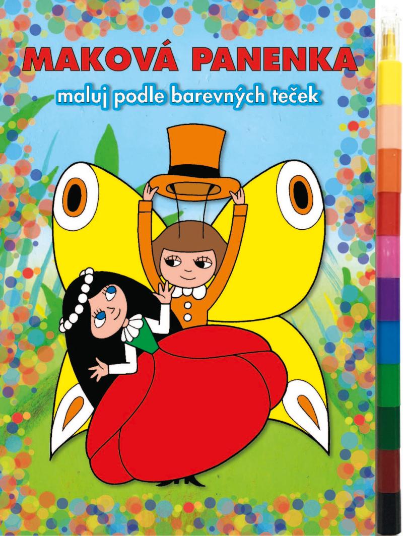 Obrázok Maková panenka - Maluj podle barevných teček + MAXI voskovka