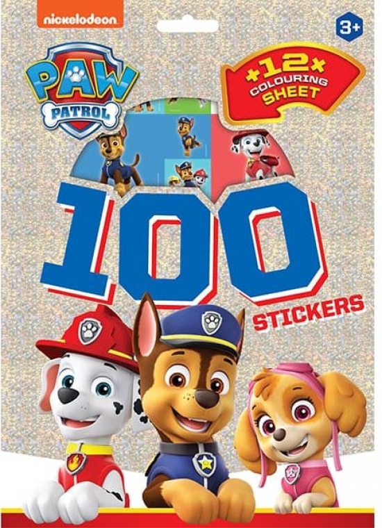 Obrázok 100 samolepiek s maľovankovými listami Labková patrola