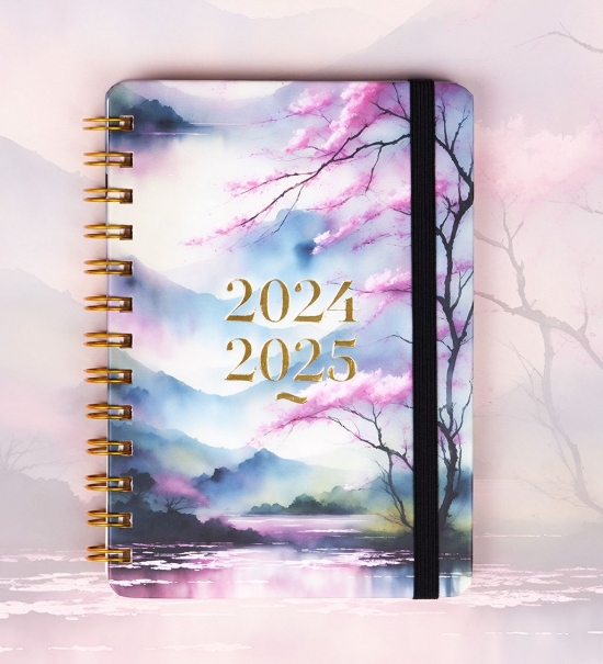 Obrázok Špirálový 18-mesačný diár Petito – Sakura 2024/2025, 13 × 18 cm