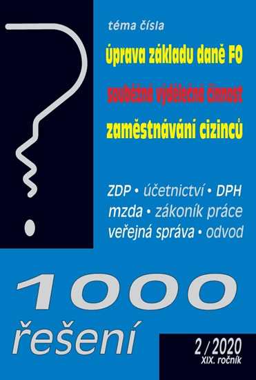 Obrázok 1000 řešení 2/2020 - Úprava základu daně