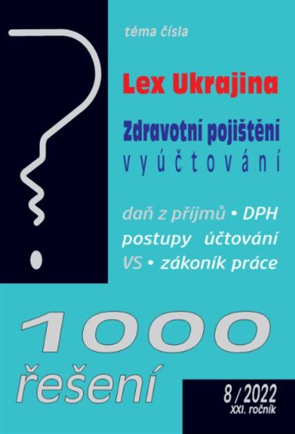 Obrázok 1000 řešení 8/2022 LEX Ukrajina, Vyúčtování ze zdravotní pojišťovny