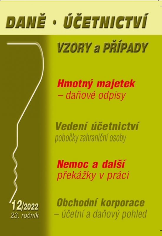 Obrázok DÚVaP 12/2022 Hmotný majetek- odpisy, Obchodní korporace