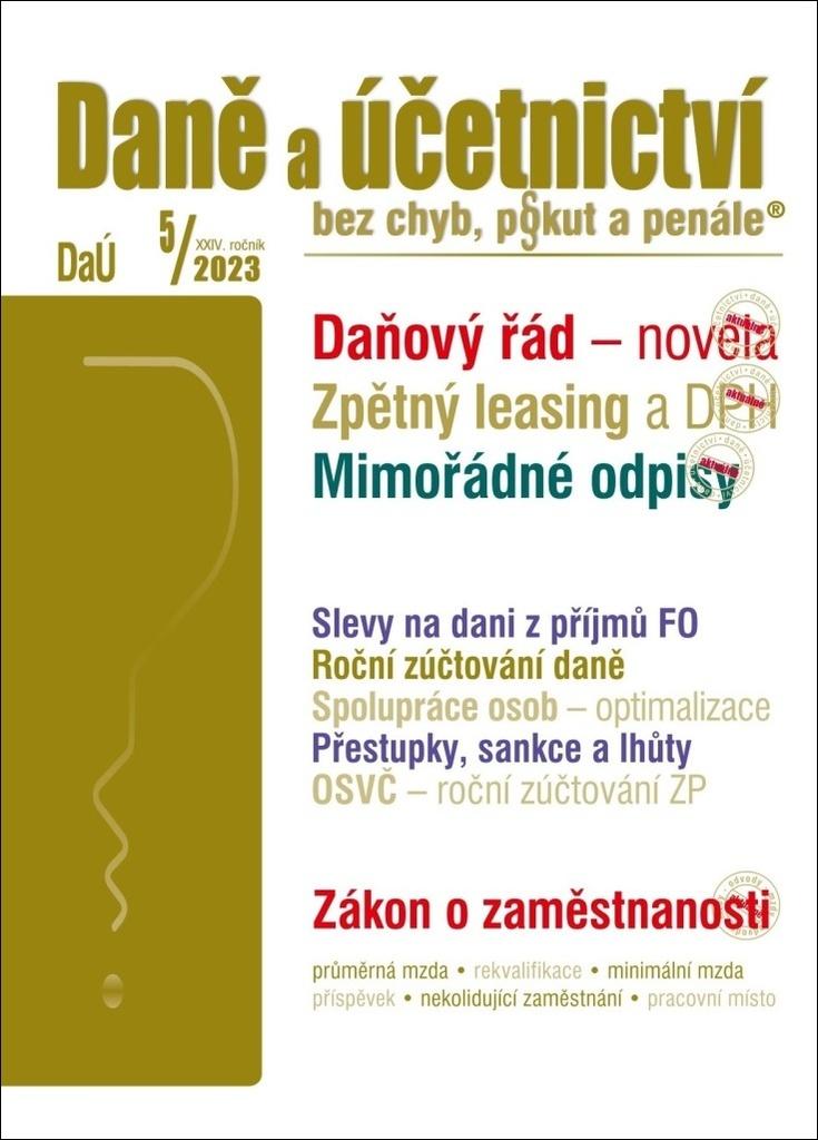 Obrázok DaÚ 5/2023 Daně a účetnictví bez chyb, pokut a penále