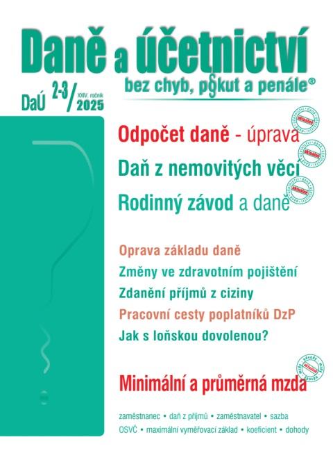 Obrázok DaÚ 2-3/2025 Odpočet daně - úprava pravidel