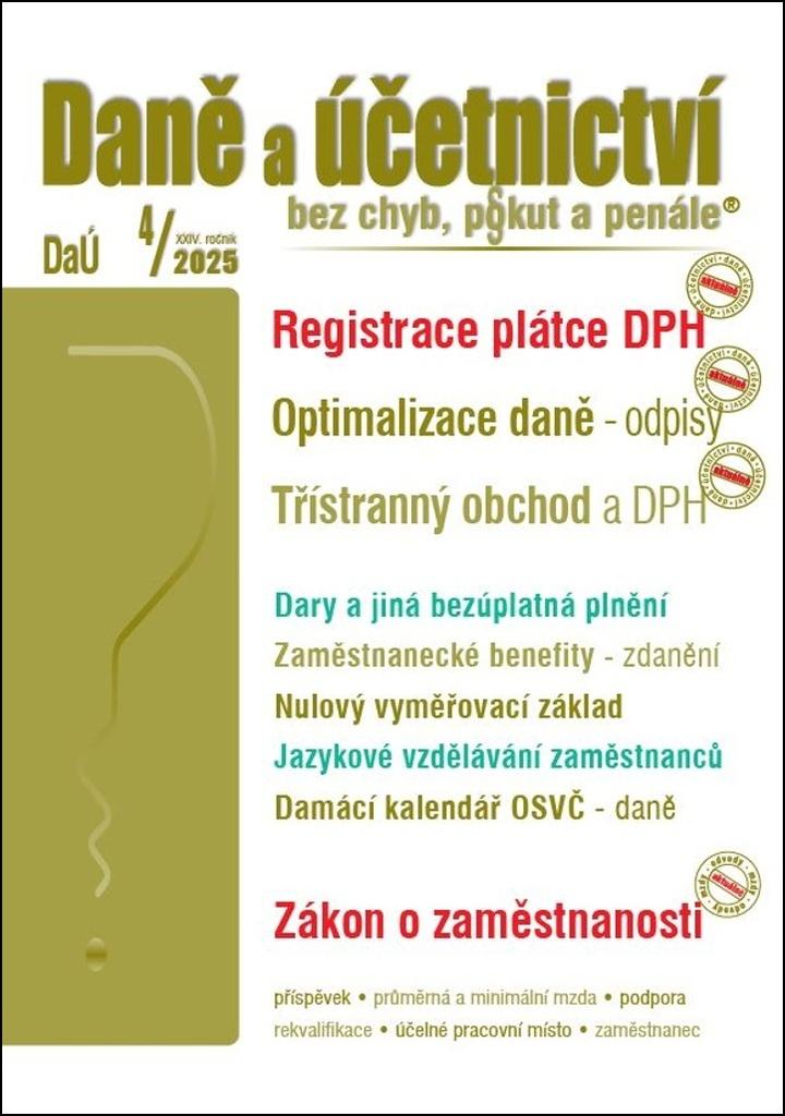 Obrázok DaÚ 4/2025 Daně a účetnictví bez chyb, pokut a penále