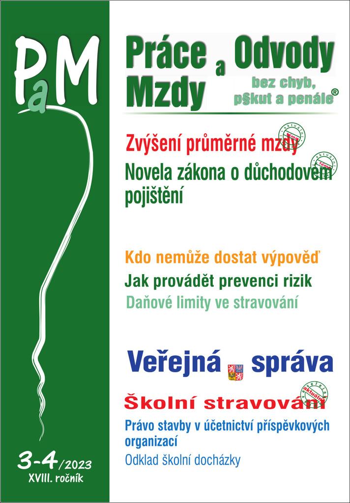Obrázok PaM 3-4/2023 Práce, odvody a mzdy bez chyb, pokut a penále - Novela zákona o důchodovém pojištění, Lékařské prohlídky na pracovišti