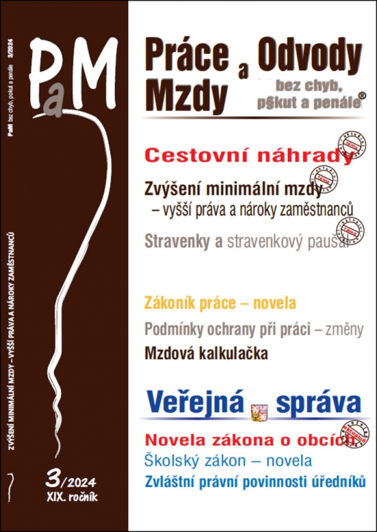 Obrázok PaM 3/2024 Cestovní náhrady v roce 2024, Zvýšení minimální mzdy v roce 2024