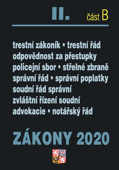 Obrázok Zákony II část B 2020 – Trestní zákony – Úplná znění po novelách k 1. 1. 2020