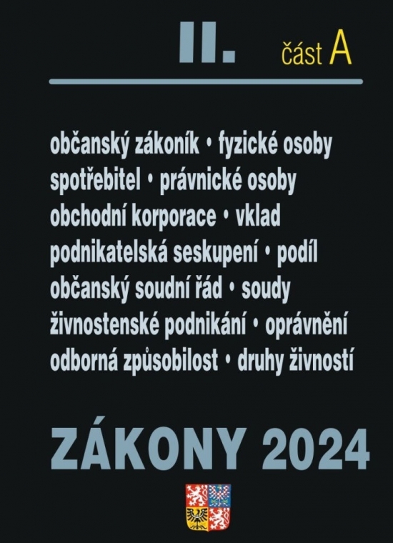 Obrázok Zákony II A/2024 Občanský zákoník