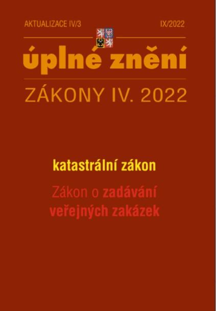 Obrázok Aktualizace IV/3 2022 Zákon o zadávání veřejných zakázek, katastrální zákon