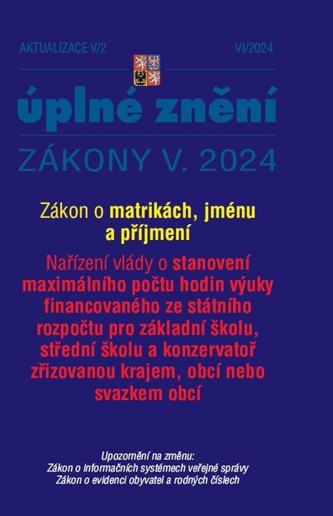 Obrázok Aktualizace V/2 2024 Zákon o matrikách, jménu a příjmení