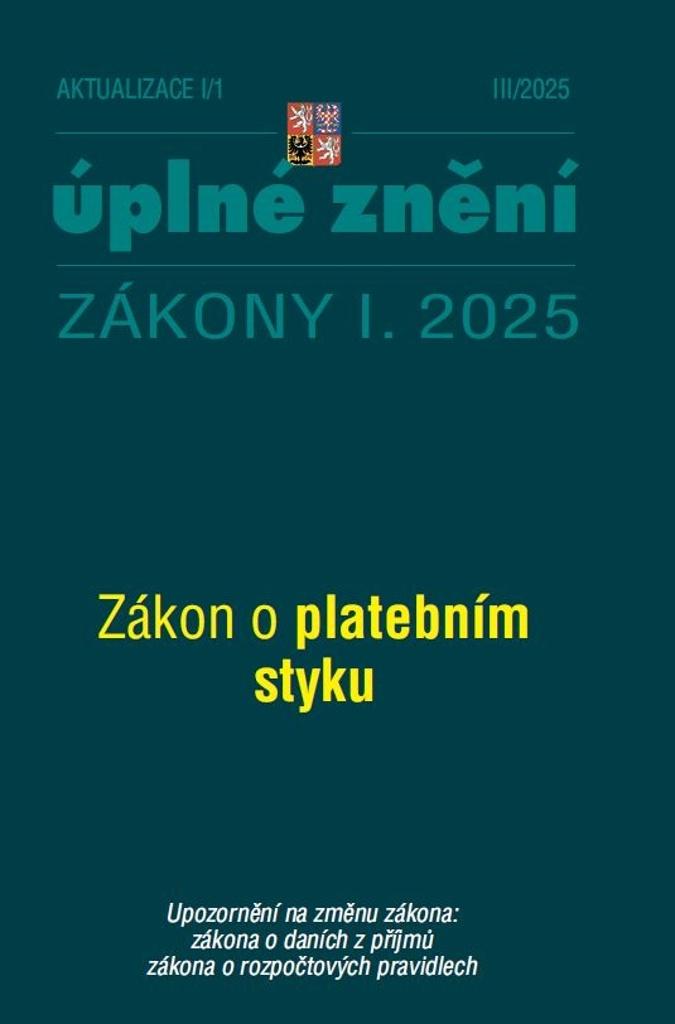 Obrázok Aktualizace I/1 2025 Zákon o platebním styku