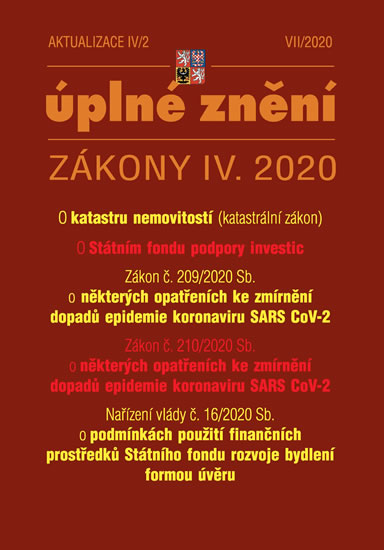 Obrázok Aktualizace IV/2 2020 - Zákon o katastru nemovitosti, Zákon o státním fondu rozvoje bydlení - Rozšíření činnosti stávajícího Státního fondu rozvoje bydlení o další aktivity