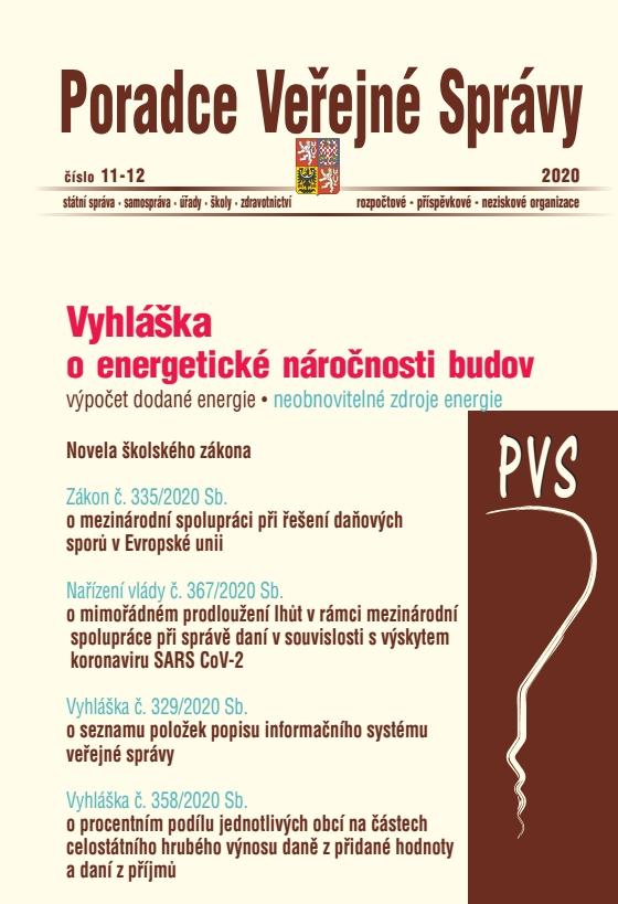 Obrázok PVS č. 11-12/2020 Novela školského zákona, Vyhláška č. 264/2020 Sb. o energetické náročnosti budov