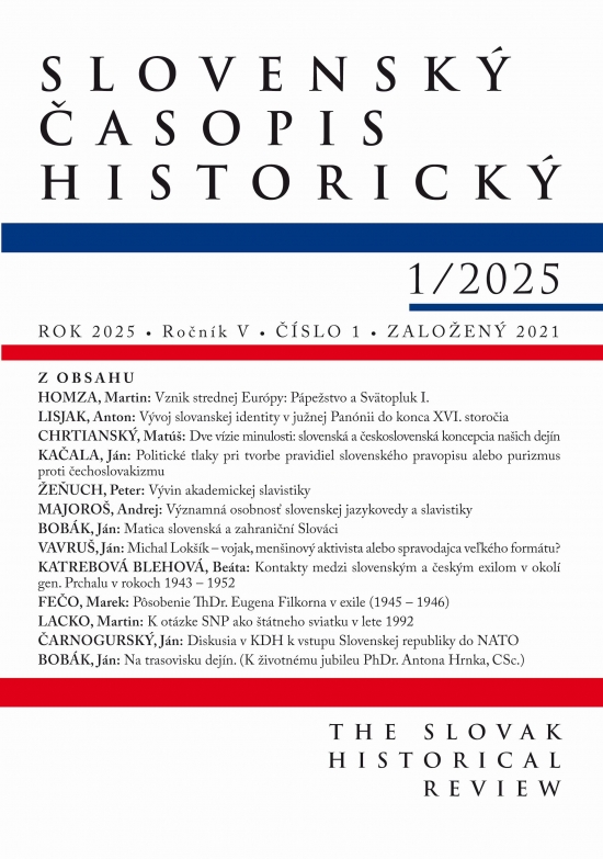 Obrázok Slovenský časopis historický  1/2025
