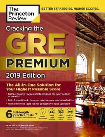 Obrázok Cracking the GRE Premium Edition with 6 Practice Tests, 2019