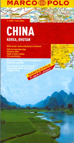 Obrázok Čína,Korea,Bhutan/mapa1:4M MD