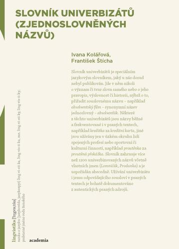 Obrázok Slovník univerbizátů (zjednoslovněných názvů)