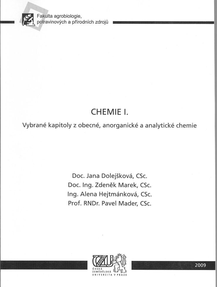 Obrazok Chemie I. - Vybrané kapitoly z obecné, anorganické a analytické chemie