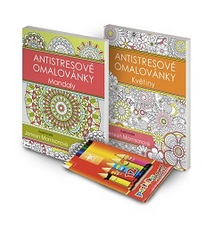 Obrázok Antistresové omalovánky s pastelkami-set