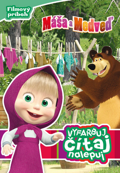 Obrázok Máša a medveď  - Vyfarbuj, čítaj, nalepuj