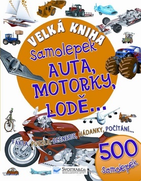 Obrázok Velká kniha samolepek - Auta, motorky, lodě...