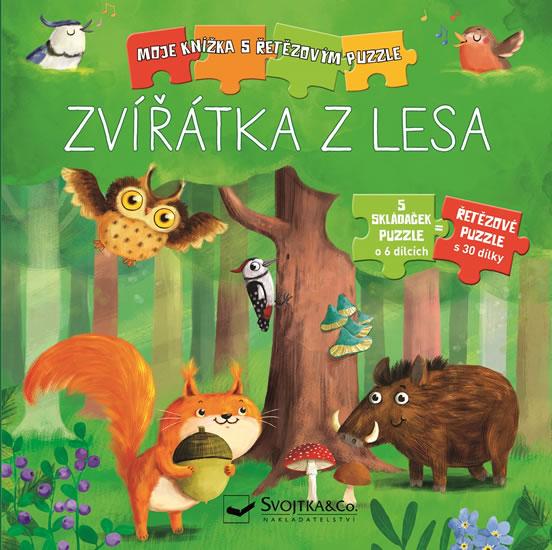 Obrázok Zvířátka z lesa - Moje knížka s řetězovým puzzle